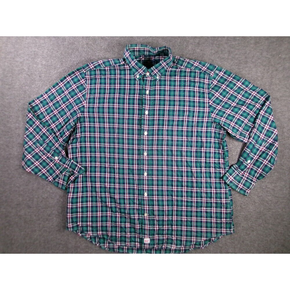Vineyard Vines Shirt Mens XL Green Plaid Murray Button Up Classic Casual Preppy